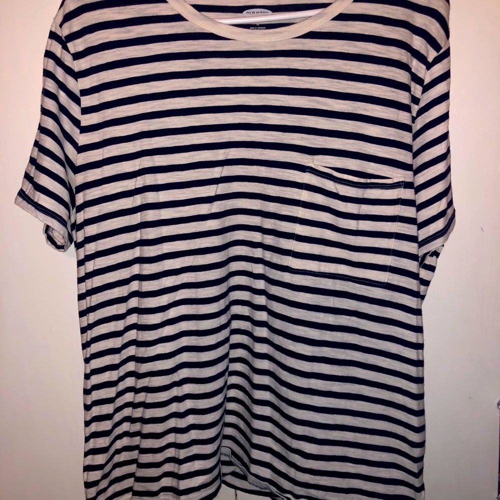 Old Navy - Striped Boyfriend Tee (Navy and White)